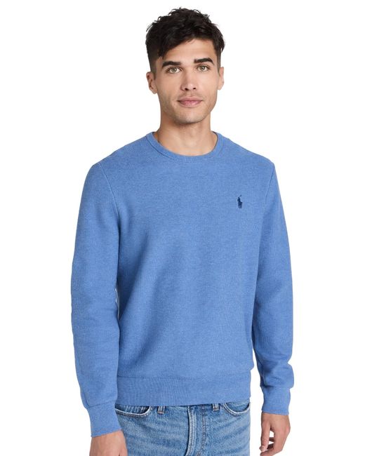 Polo Ralph Lauren Cotton Pullover Weater Blue Tone Heather for men
