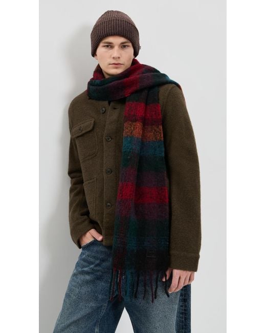 Paul Smith Red Chunky Check Scarf for men