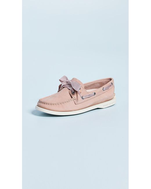 Sperry Top-Sider Pink Satin Lace Boat Shoes