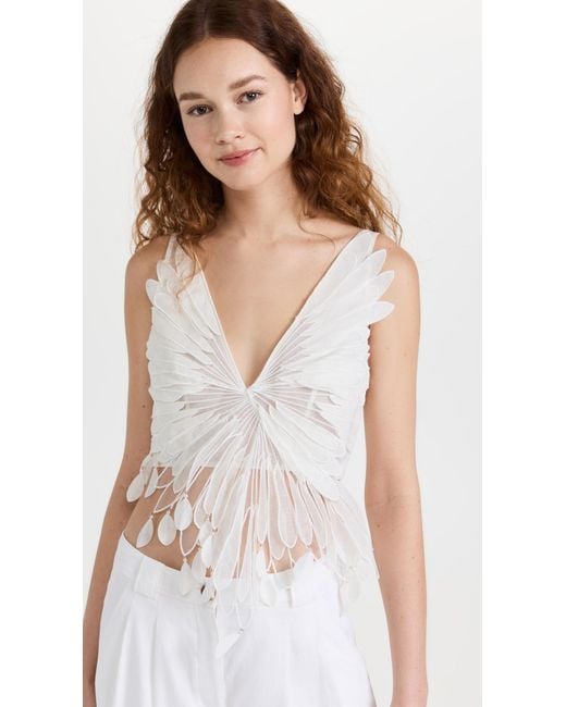 Zimmermann Rhythmic Embroidered Bodice Top in White Lyst