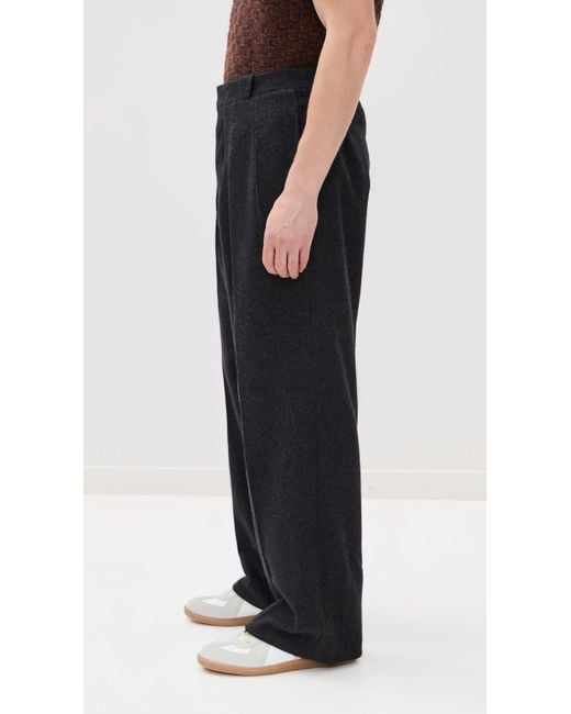 Maison Margiela Black Pleated Dress Pants for men