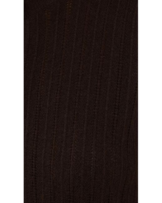FRAME Black The Ladder Pointelle Cashmere Cardigan