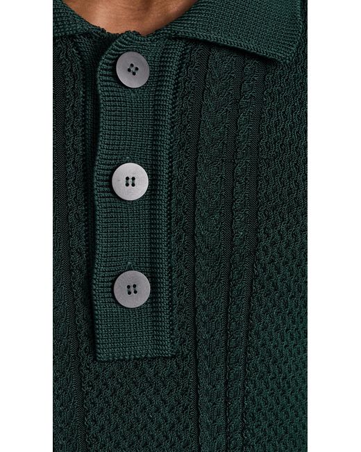 Jacquemus Green La Maille Belo D-ring Stretch-knit Polo Shirt for men