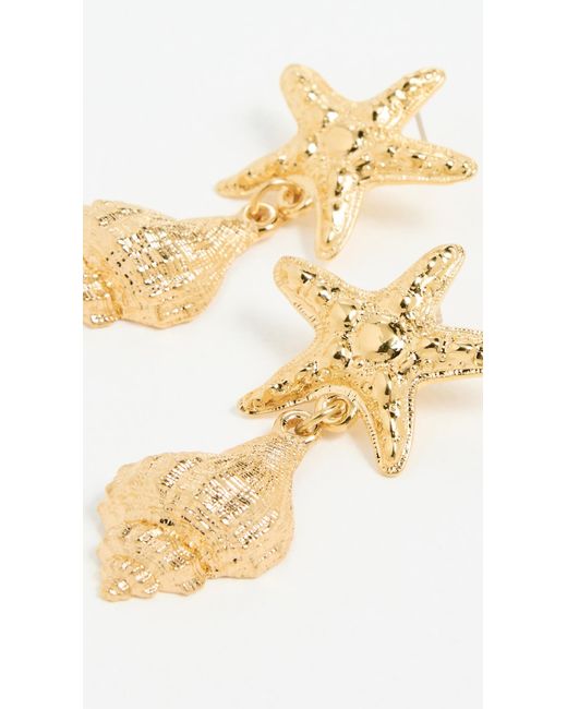 Mayamar Metallic Starfish Seashell Earrings