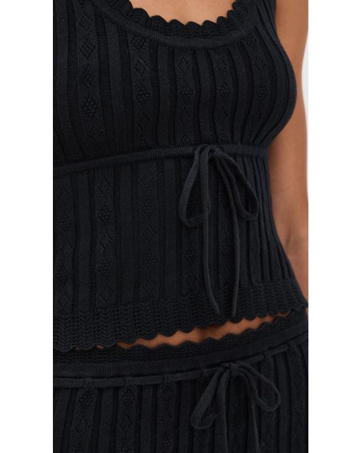 Reformation Black Erin Cotton Sweater Set