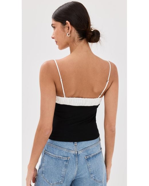 Reformation Black Reforation Adie Knit Top Back And White