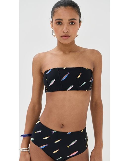 Staud Black Mala Bikini Top