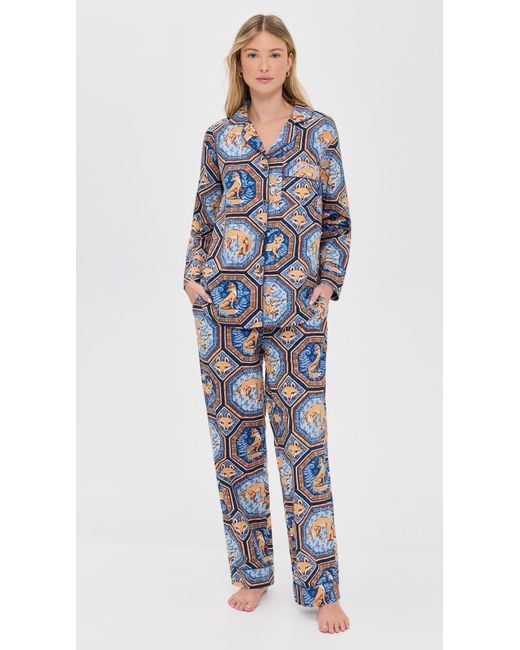 Printfresh Blue Long Pajama Set