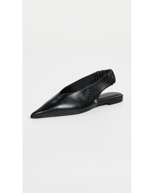 Anine Bing Black Hilda Slingback Flats
