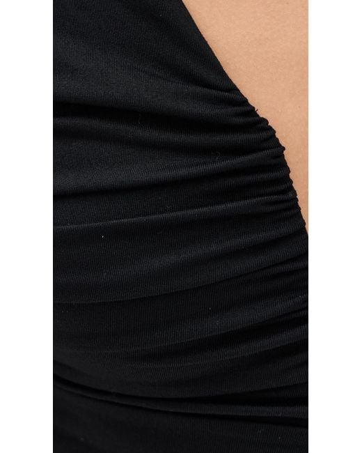 Susana Monaco Black V Neck Long Sleeve Top