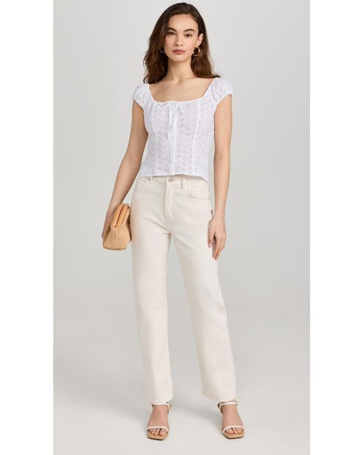 Wayf White Button Front Top