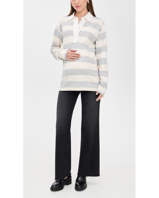 PAIGE Black Anessa Maternity Raw Hem Jeans