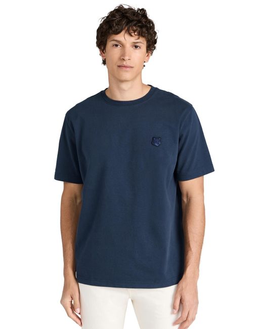 Maison Kitsuné Blue Bod Fox Head Patch Comfort T-shirt Ink Bue for men