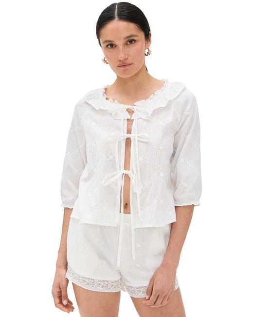 Bailey Rose White Embroidered Top