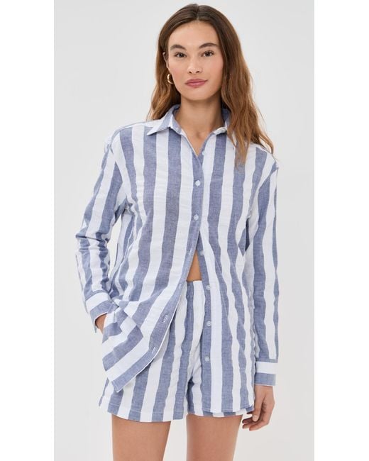Le Bos Blue Cecillia Button Down