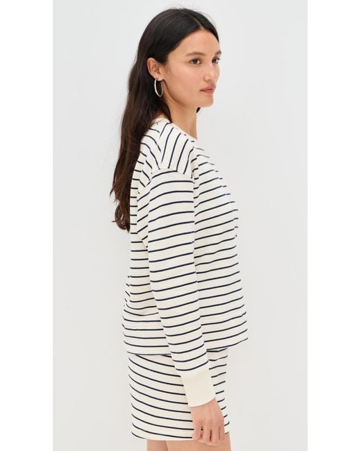 PERFECTWHITETEE Black Tyler French Terry Stripe Pullover Sweatshirt