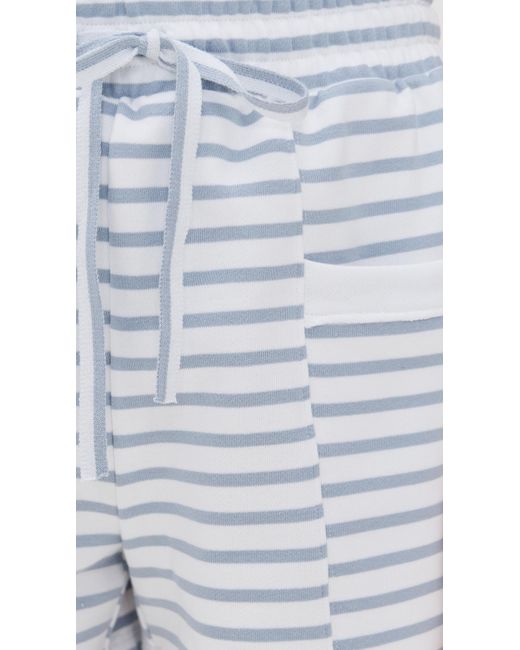 Splendid Blue Cassie Terry Stripe Shorts