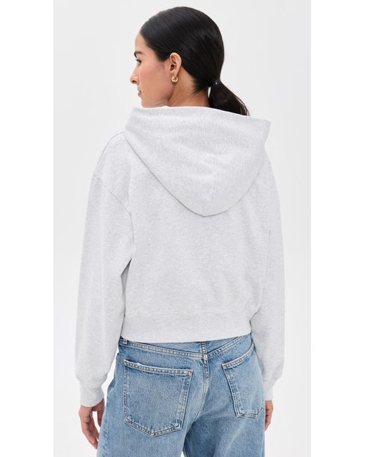 Sporty & Rich La Dodgers Serif Cropped Zip Hoodie in White | Lyst