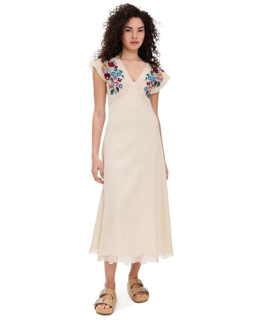 Sea White Katharine Embroidery V Neck Dress