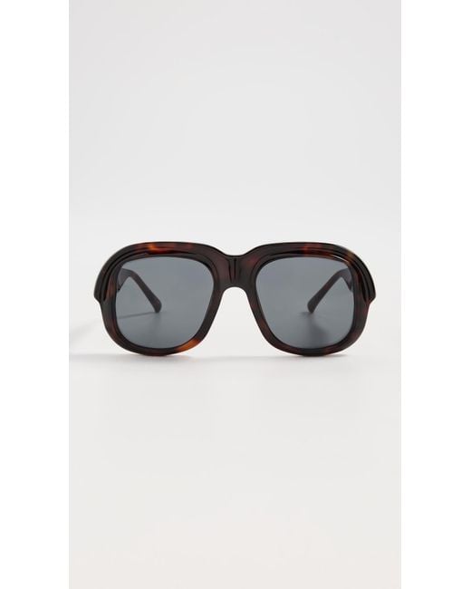 Dries Van Noten Black Round Sunglasses