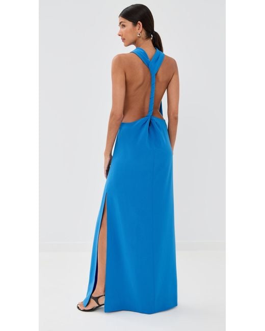 selena backless twist back matte viscose crepe dress Selena Twist Back Dress in Matte Double Crepe