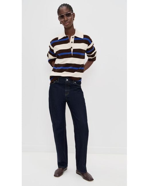 ALIGNE Blue Ester Knitted Rugby Sweater