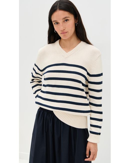 Jenni Kayne Black Cotton Kate V Neck Pullover