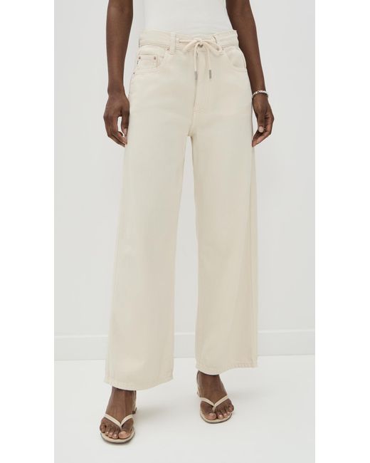 DL1961 White Aura Taylor Barrel Drawstring Jeans