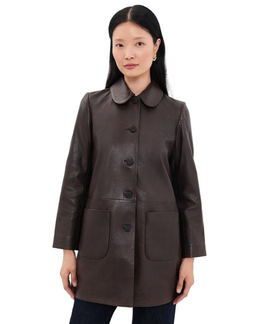 Ba&sh Black Madie Leather Coat