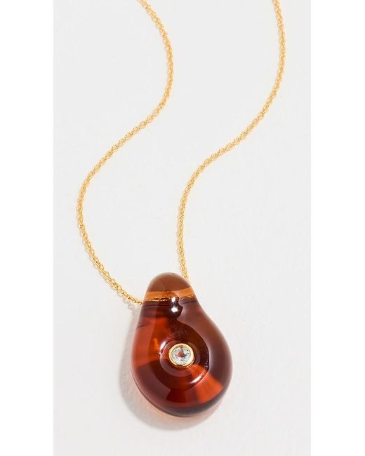 Lizzie Fortunato Red Muse Pendant Necklace In Amber Brown