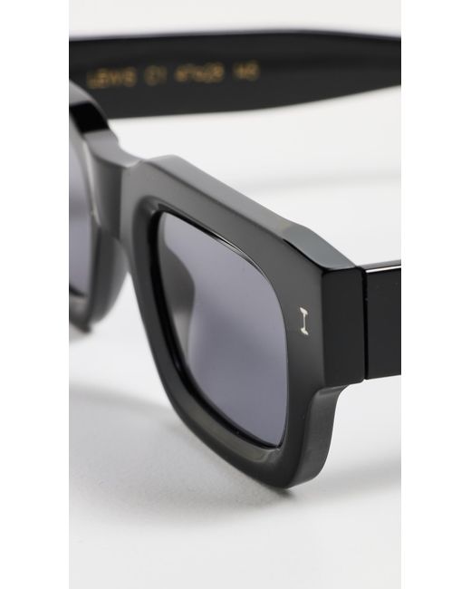 Illesteva Lewis Black Sunglasses With Grey Flat Lenses