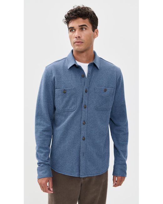 Marine Layer Blue Pacifica Stretch Overshirt for men