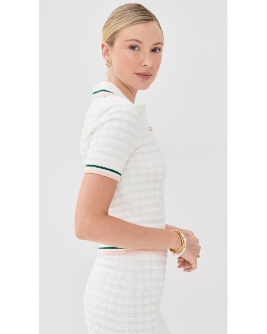 Casablanca White Boucle Polo
