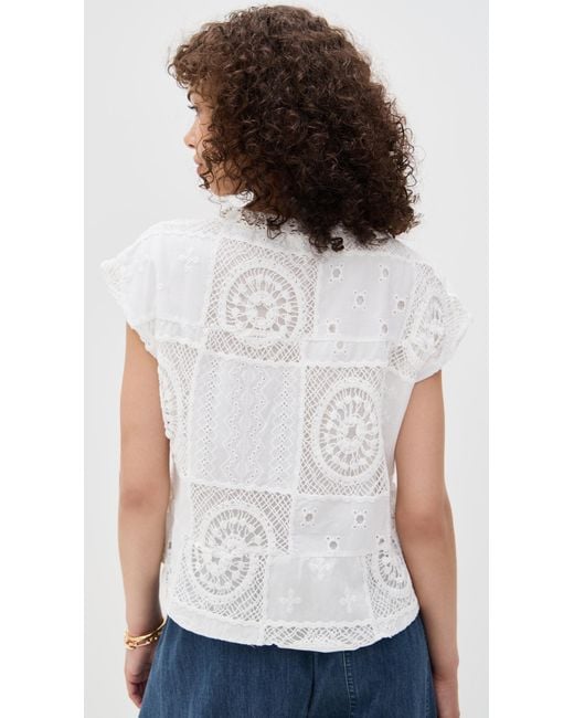 Line & Dot White Biva Tunic Top