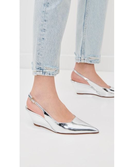 Larroude White Loulou Pumps