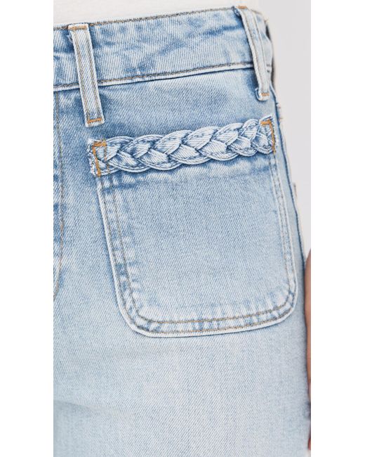 PAIGE Blue Sofia Braided Patch Pocket Jeans