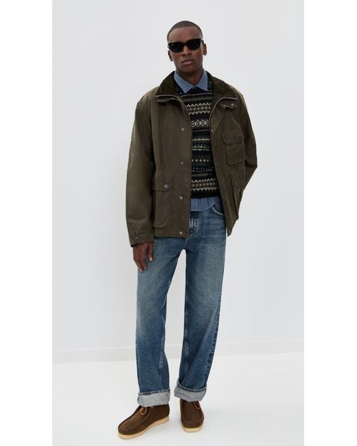 Barbour Black Re-Engineered Utility Bedale Wax Jacket for men