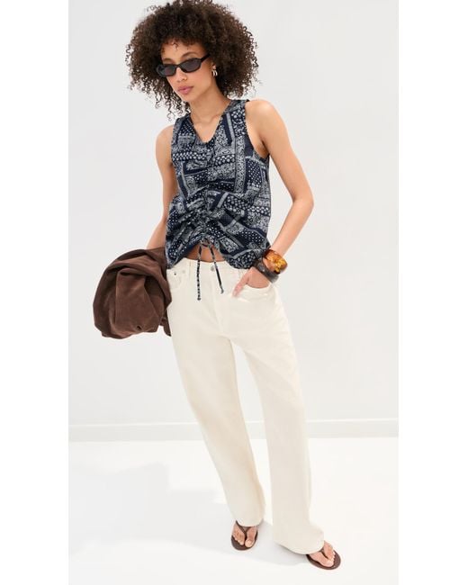 Le Bos Blue Fallon Sleevless Top