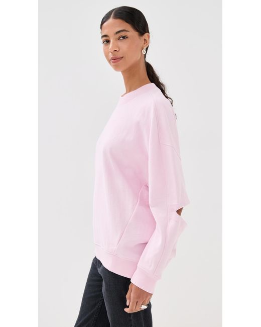 Tibi Pink Cocoon Crewneck Sweatshirt
