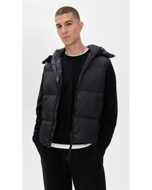 Canada Goose Black Hybridge Groove Knit Hooded Jacket for men