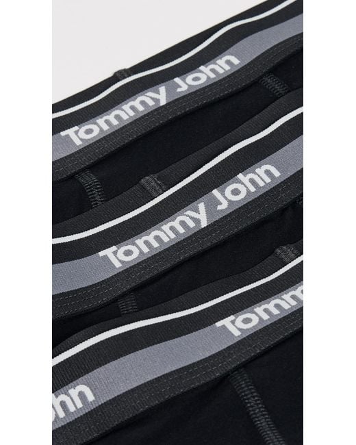 Tommy John Black Comfort Micro 4 Boxer Briefs 3 Pack for men