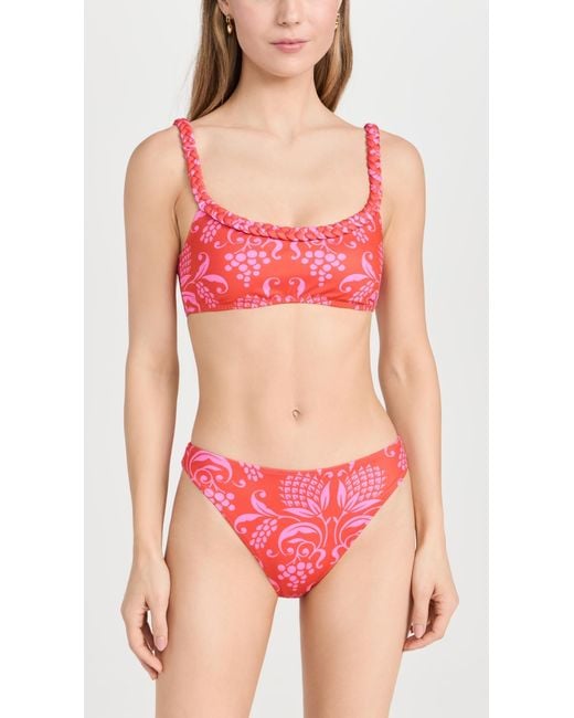 RHODE Pink Bibi Bikini Top