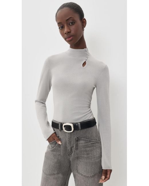 Helmut Lang Gray Button Sweater