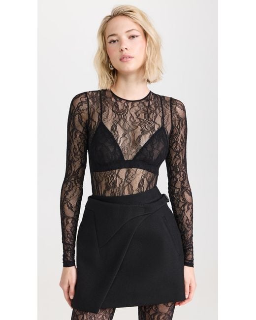 Wardrobe NYC Black Wardrobe. Nyc Lace Thong Bodysuit