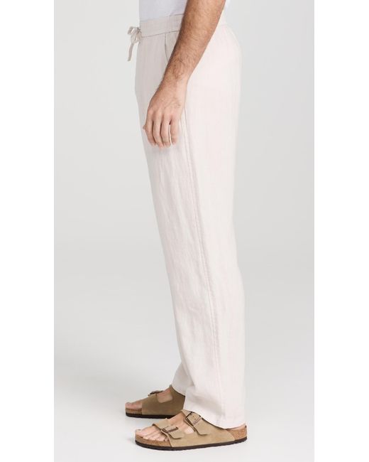 Rag & Bone White Bradford Linen Drawstring Pants for men
