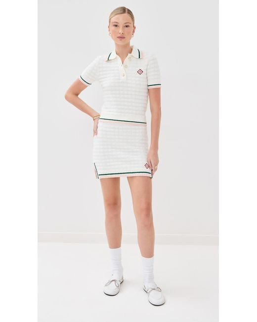 Casablanca White Boucle Polo
