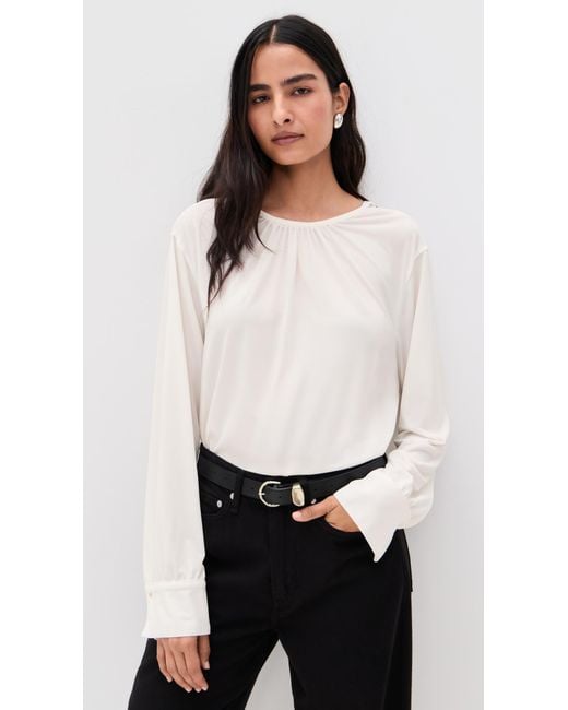 Vince White Soft Gathered Blouse
