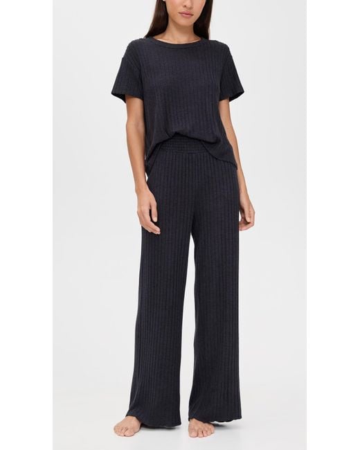 Z Supply Black Dawn Smocked Rib Pants