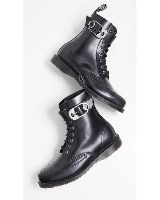 Dr. Martens Geordin 8 Eye Boots in Black | Lyst