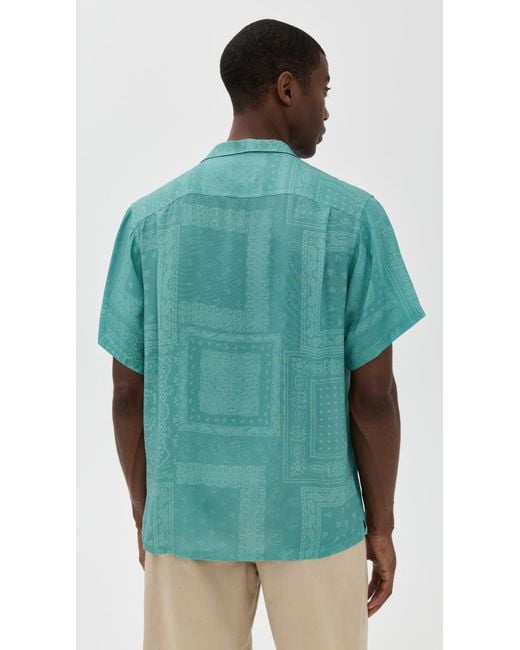 Bather Green Tonal Bandana Camp Shirt for men